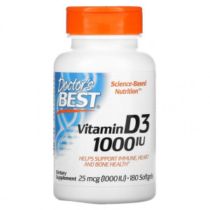 Doctor's Best, D3 1000 МЕ, 180 капс (180 порций)