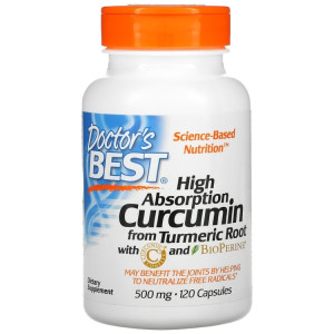 Doctor's Best, Absorption Curcumin 500 мг, 120 капс (120 порций)