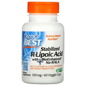 Doctor's Best, R-Lipoic Acid with Na-RALA 100 мг, 60 капс (60 порций)