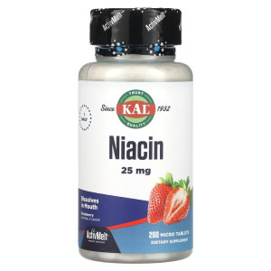 KAL, Niacin 50 мг, 200 табл (200 порций)