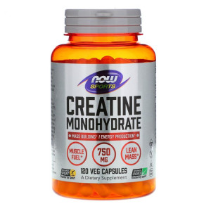 NOW, Creatine 750 мг, 120 капс (20 порций)