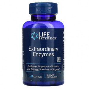Life Extension, Extraordinary Enzymes, 60 капс (60 порций)