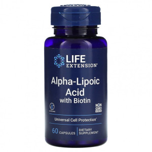 Life Extension, Alpha Lipoic Acid with Biotin, 60 капс (60 порций)