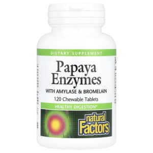 Natural Factors, Papaya Enzymes, 120 жев табл (120 порций)