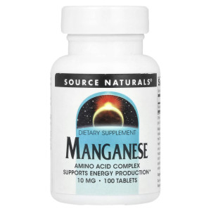 Source Naturals, Manganese, 10 мг, 100 табл (100 порций)