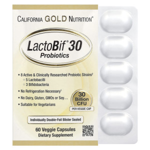 California Gold Nutrition, LactoBif Probiotics 30 Billion, 60 капс (60 порций)