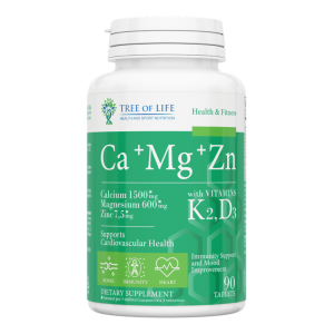TREE OF LIFE, Ca-Mg-Zn+Vitamim K2+D3, 90 капс (30 порций)