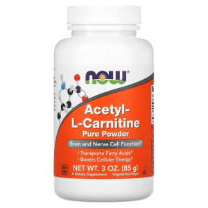 NOW, Acetyl L-Carnitine Pure Powder, 85 г (57 порций)