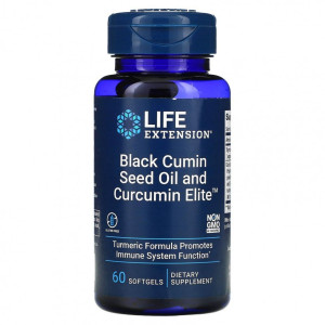 Life Extension, Black Cumin Seed Oil and Curcumin Elite, 60 капс (60 порций)